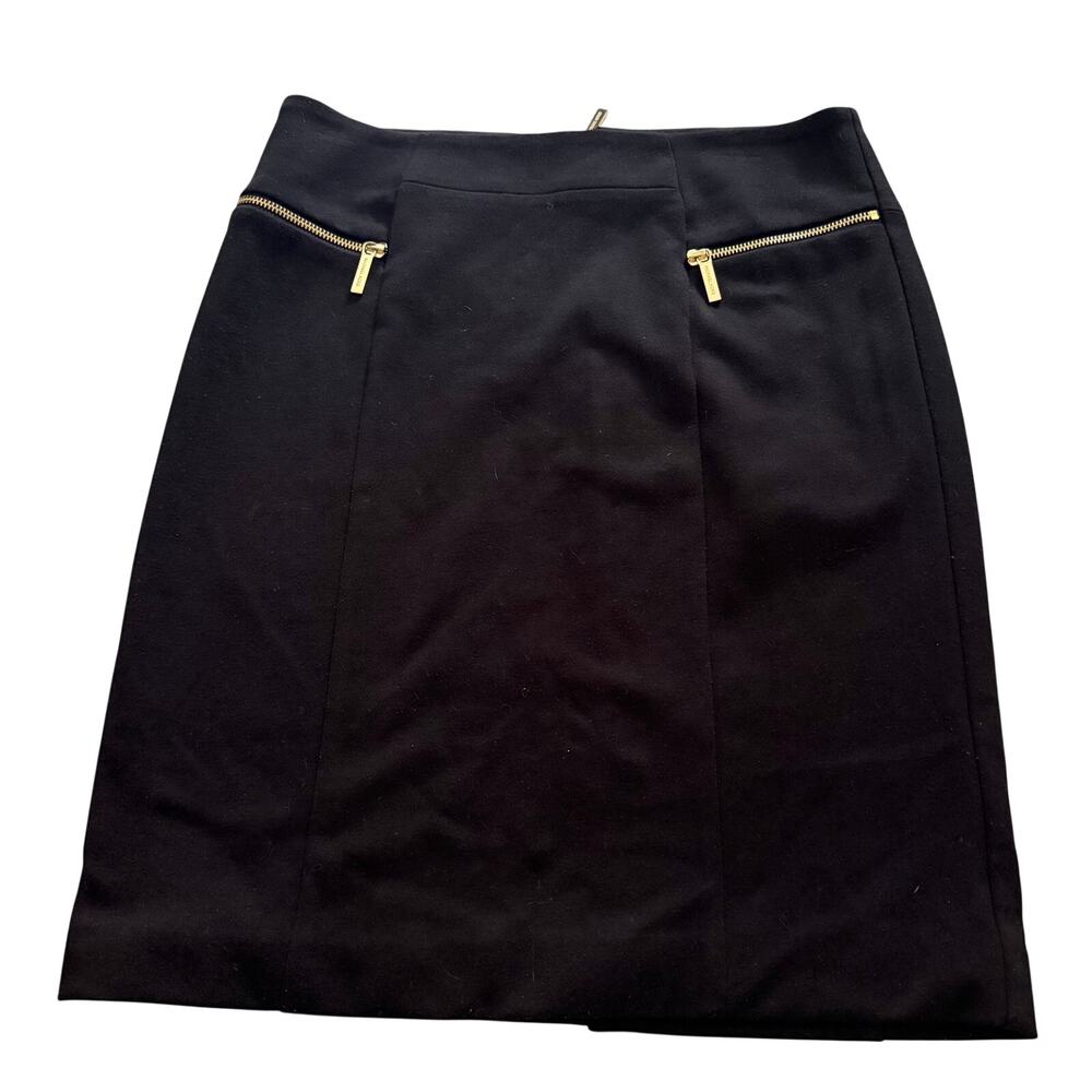 Michael Kors black zip up skirt sz 8 dressy workwear classic classy - Picture 1 of 11